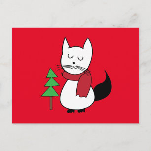 Carte Postale Noël Chat