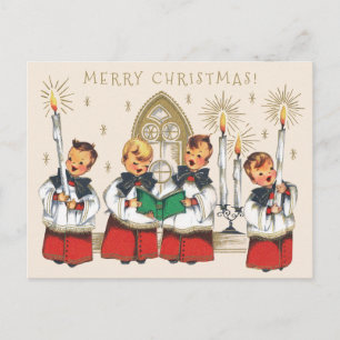 Carte Postale Noël Cheerful choirboys chantant des chansons CC11