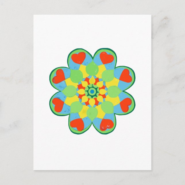 Carte Postale Noël Coeur Mandala (Devant)