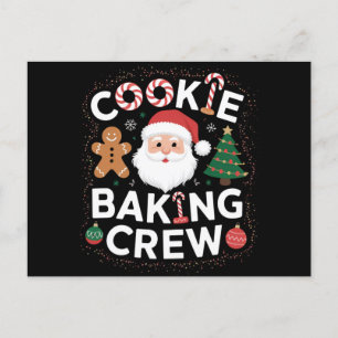 Carte Postale Noël Cookie Baking Crew Famille Noël