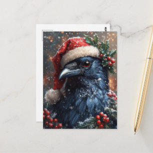Carte Postale Noël Corbeau