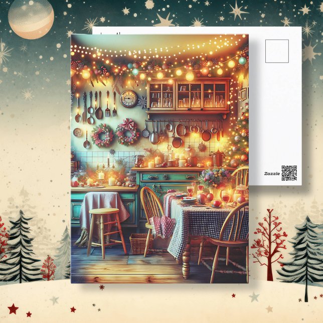 Carte Postale Noël cosy dans la cuisine festive (Créateur téléchargé)