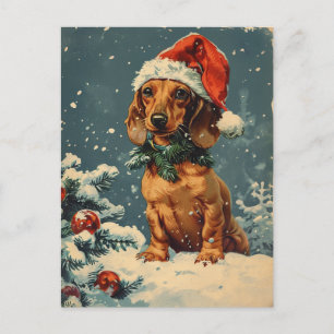 Carte Postale Noël Dachshund