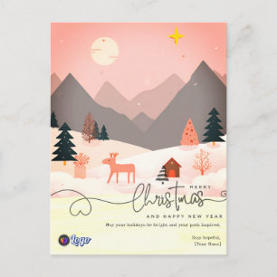 Carte Postale Noël d'affaires minimal nordique personnel