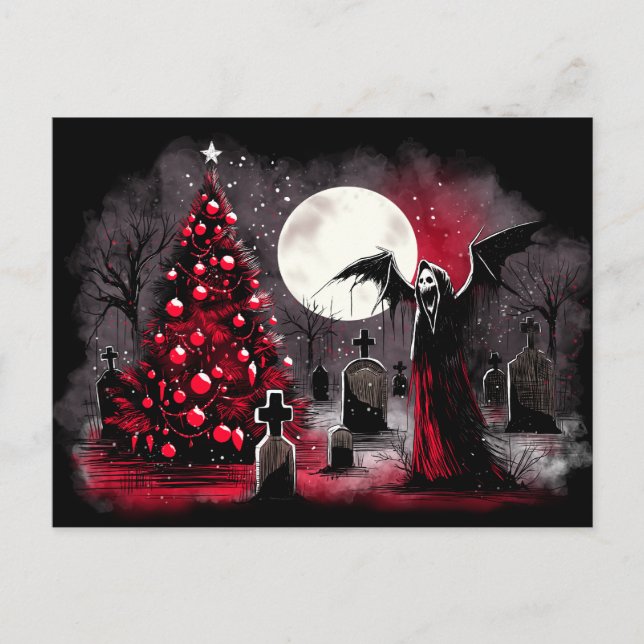 Carte Postale Noël dans le cimetière (Devant)