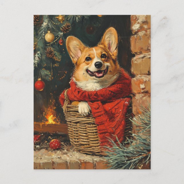 Carte Postale Noël de Corgi (Devant)