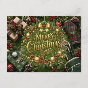 Carte Postale Noël de golf vacances