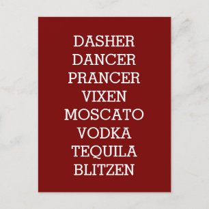 Carte Postale Noël de la boisson amusante