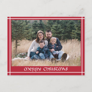 Carte Postale Noël de la famille de calligraphie dessinée à la m