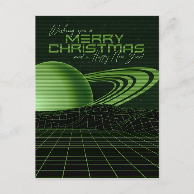 Carte Postale Noël de la Rétrovague verte (Devant)