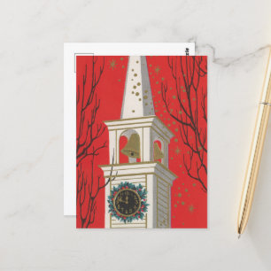 Carte Postale Noël de l'église vintage
