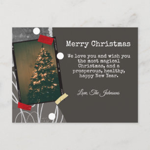 Carte Postale Noël de machine à écrire de photo instantanée de r