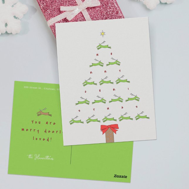 CARTE POSTALE NOËL DE RÉINDEUR DE VOL (Créateur téléchargé)