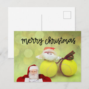 Carte Postale Noël de tennis avec le Père Noël