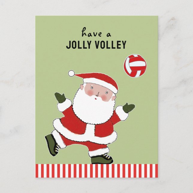 Carte Postale Noël de volleyball vacances (Devant)