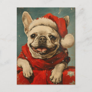 Carte Postale Noël des Bulldog français