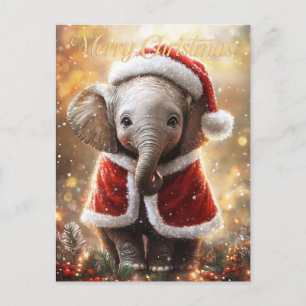 Carte Postale Noël des éléphants