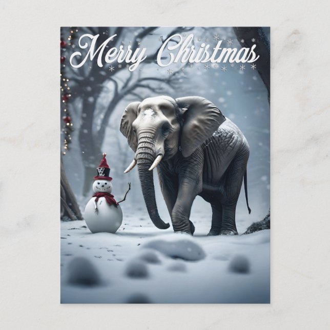 Carte Postale Noël des éléphants (Devant)