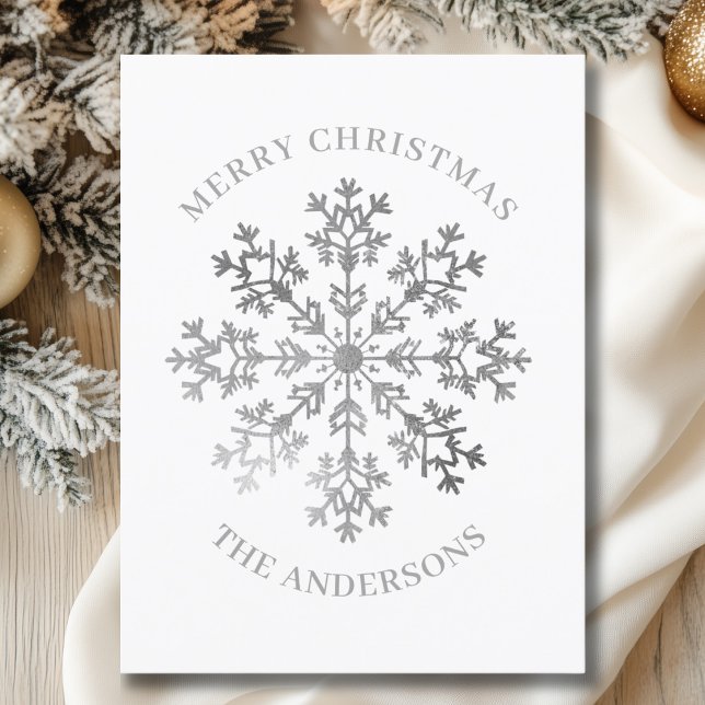 Carte Postale Noël des flocs à neige en argent (Créateur téléchargé)