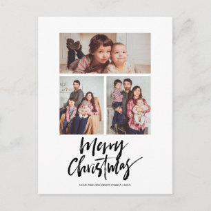 Carte Postale Noël d'hiver 3 Photo Collage Holiday