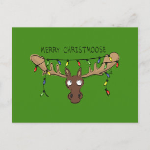 Carte Postale Noël drôle Moose Cute