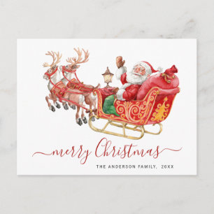 Carte Postale Noël du Père Noël de Sleigh Noël de Noël
