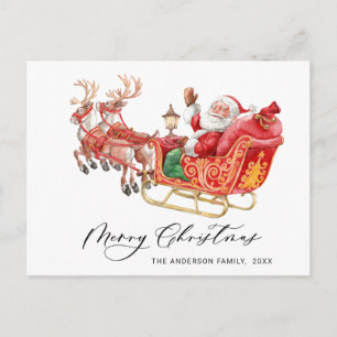 Carte Postale Noël du Père Noël de Sleigh Noël de Noël