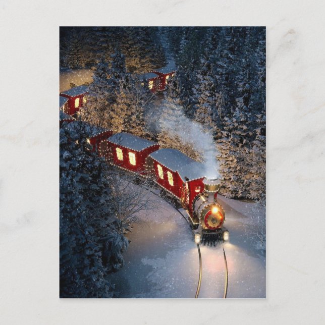 Carte Postale Noël du train vintage (Devant)