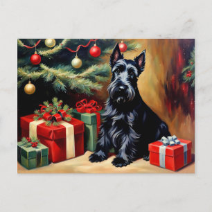 Carte Postale Noël écossais Terrier