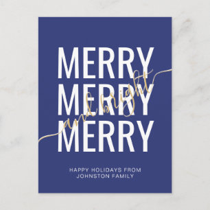 Carte Postale Noël élégant joyeux et lumineux marine férié