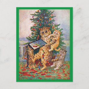 Carte Postale Noël en Catland, Louis Wain