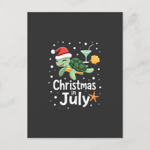Carte Postale Noël en juillet Été tortue Xmas Tortue Femme