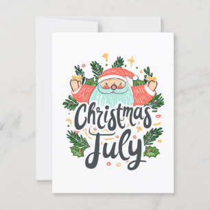 Carte Postale Noël en juillet Fun & Festive Père Noël Design