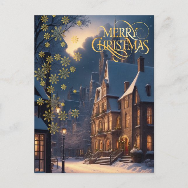 Carte Postale Noël en ville. (Devant)