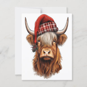 Carte Postale Noël Highland Cow Bubblegum 2025