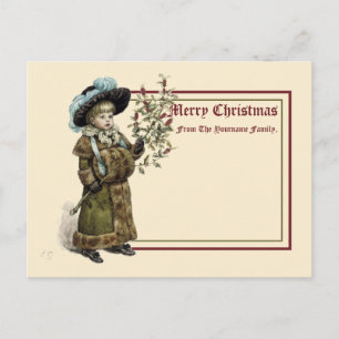 Carte Postale Noël Kate Greenaway de l'ère victorienne vintage