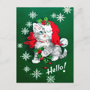 Carte postale Noël Kitten Vintage Cutest