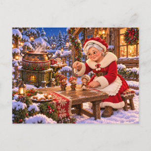 Carte postale Noël – Le chocolat de Mère Noël