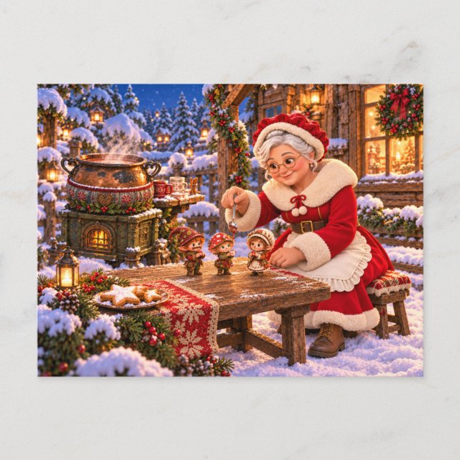 Carte postale Noël – Le chocolat de Mère Noël (Devant)