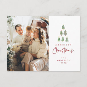 Carte Postale Noël le plus joyeux, Photo de famille de l'arbre d