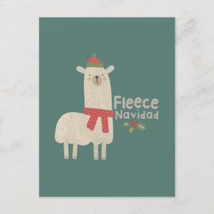 Carte Postale Noël Llama Pun : Fleece Navidad