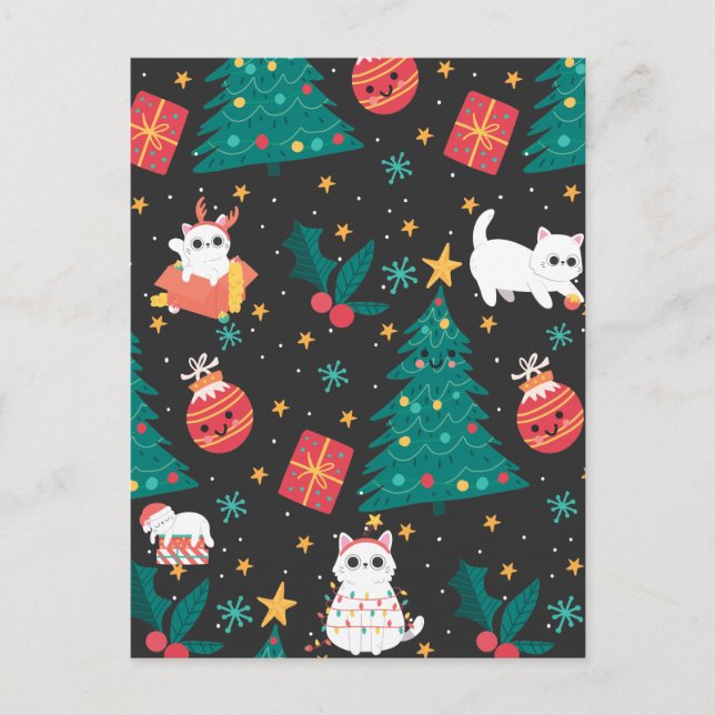 Carte Postale Noël Meowy (Devant)