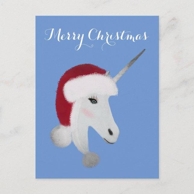 Carte Postale Noël mignon Unicorn Vacances magiques (Devant)