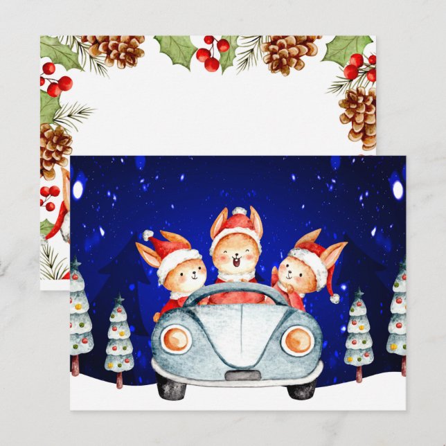 Carte postale Noël mignonne (Devant / Derrière)