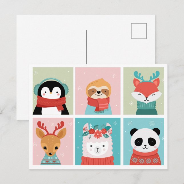 Carte postale Noël mignonne (Devant / Derrière)