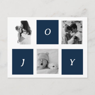 Carte Postale Noël minimaliste | Simple Photo en Noir et Blanc