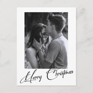 Carte Postale Noël minimaliste Simple Photo en Noir et Blanc
