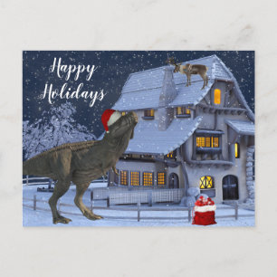 Carte Postale Noël Noël Père Noël Dinosaur