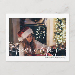 Carte Postale Noël Paix Et Joie Typographie Photo