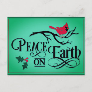 Carte Postale Noël Paix sur Terre Cardinal